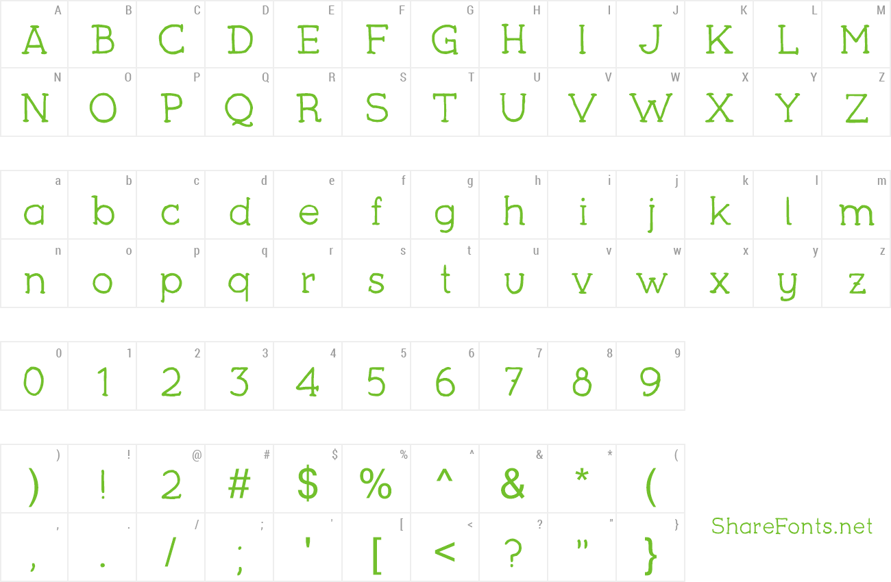 Font YAA Type  FREE preview